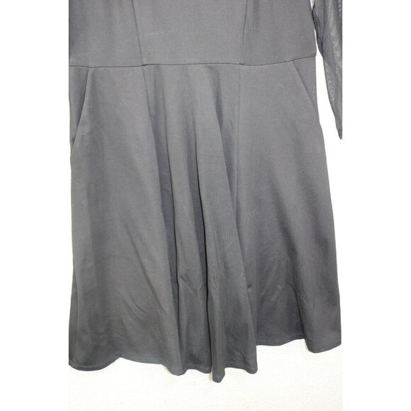 Torrid Black Mesh Empire Waist Dress-Size 14-Whimsigoth-Witchy-Goth-Pockets - Picture 2 of 16